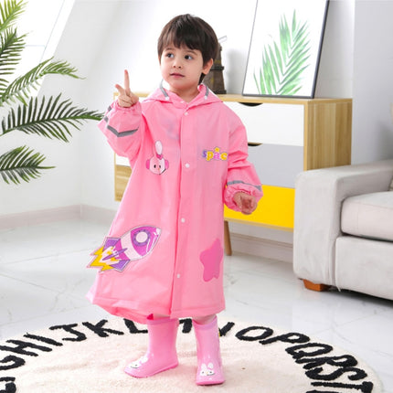 Large Hat Brim Cartoon Print Children Raincoat with Schoolbag Seat, S, M, L, XL, XXL - DealBuddy