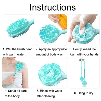 Silicone Massage Long Handle Double Sided Bath Brush