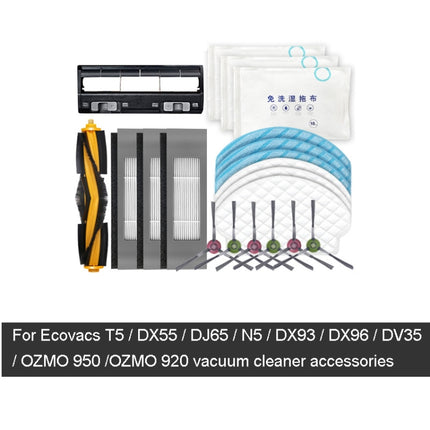 2pcs White Filter For ECOVACS OZMO 950 920 T5  DX55 DJ65 Vacuum Cleaner Accessories, 13 In 1 Set, 1pc Main Brush, 1pc Main Brush Cover - DealBuddy