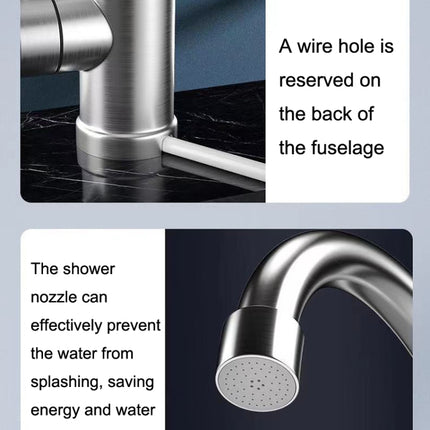 Household Kitchen Electric Hot Water Fauce EU Plug, Style:, Stainless Steel Type, Stainless Steel Universal Pipe Type - DealBuddy