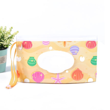Baby EVA Wet Wipes Bag Portable Flip Removable Sanitary Wet Wipes Bag, Cactus, Red Flower, Feather, Triangle, Crown, Shell, Style 3, Dot, Black And Grey Stripe, Floating Object, Gear, Cat Claw, Geometric Figure, Space, Whale, Orange Space, Big Round Ba...