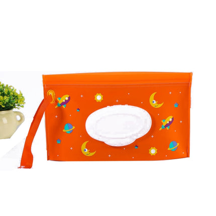 Baby EVA Wet Wipes Bag Portable Flip Removable Sanitary Wet Wipes Bag, Cactus, Red Flower, Feather, Triangle, Crown, Shell, Style 3, Dot, Black And Grey Stripe, Floating Object, Gear, Cat Claw, Geometric Figure, Space, Whale, Orange Space, Big Round Ba...