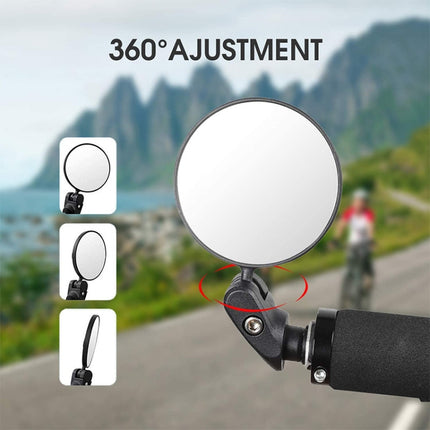 Bicycle Convex Rearview Mirror Large View 360 Degree Rotating Mirror