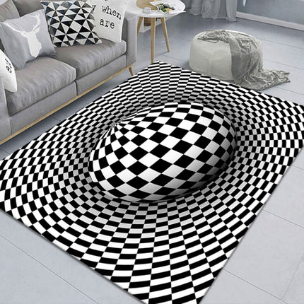 3D Geometric Stereo Trap Vision Living Room Bedroom Carpet