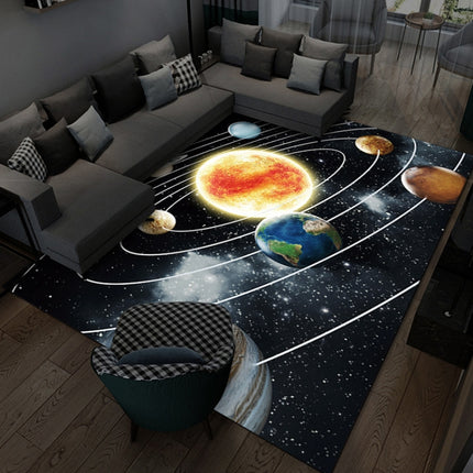 3D Visual Cartoon Cosmic Planet Living Room Carpet