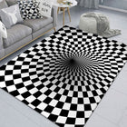 3D Stereo Rectangular Visual Geometric Living Room Carpet