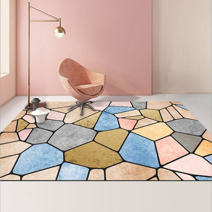 Modern Abstract Geometric Living Room Rug Coffee Table Cushion, 50x80cm, 60x90cm - DealBuddy