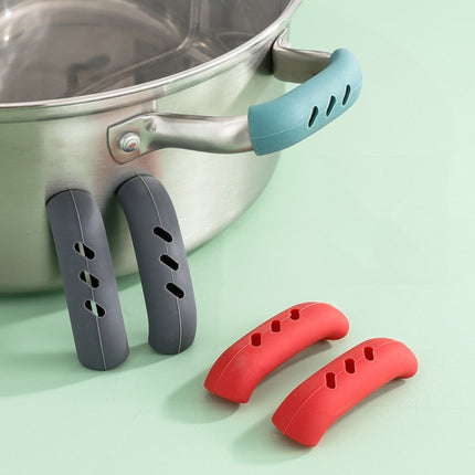 1 Pair Silicone Pot Handle Insulation Cover Iron Pot Handle Cover, Light Green, Simple Gray, Red - DealBuddy