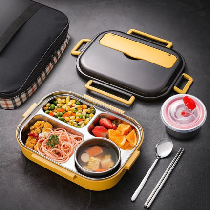 304 Stainless Steel Double-Layer Large-Capacity Portable Lunch Box - DealBuddy