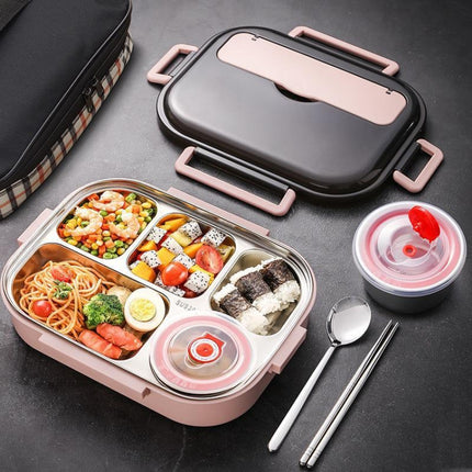 304 Stainless Steel Double-Layer Large-Capacity Portable Lunch Box - DealBuddy