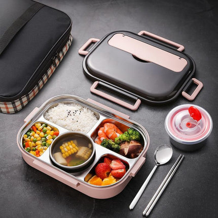 304 Stainless Steel Double-Layer Large-Capacity Portable Lunch Box - DealBuddy