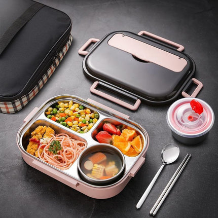 304 Stainless Steel Double-Layer Large-Capacity Portable Lunch Box - DealBuddy