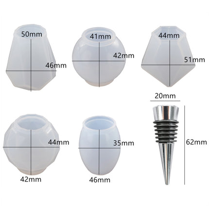 DIY Crystal Epoxy Resin Red Wine Stopper Silicone Mold,Style: