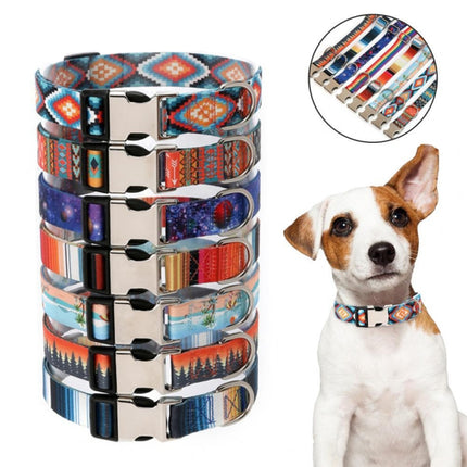 Pet Ethnic Style Polyester Cotton Print Pattern Collar, Size:, S: 1.5x27-43cm, M: 2.0x32-52cm, L: 2.5x38-61cm, XL: 2.5x43-71cm - DealBuddy