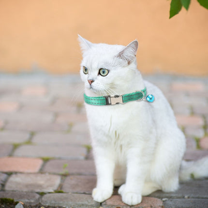 2 PCS Night Reflective Nylon Cat Collar With Bell, No Carving Purple, No Carving Grass Green, No Carving Black, No Carving Rose Red, No Carving Green, No Carving Sky Blue - DealBuddy