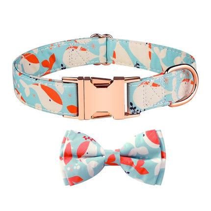 Rose Gold Buckle Pet Detachable Bow Collar, Size:, S 1.5x28-40cm, M 2.0x33-50cm, L 2.5x38-60cm, XL 2.5x43-70cm - DealBuddy