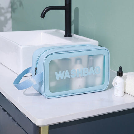 2 PCS Frosted Translucent Waterproof Storage Bag Cosmetic Bag Swimming Bag Wash Bag