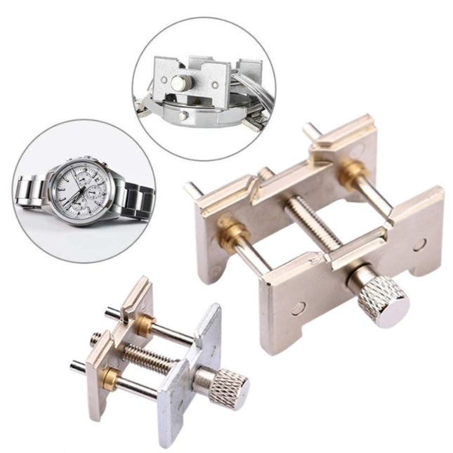 2 In 1  Watch Movement Holder Clip Base Metal Multi Function Vise Clamp, Random Color Delivery
