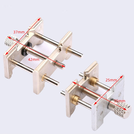 2 In 1  Watch Movement Holder Clip Base Metal Multi Function Vise Clamp, Random Color Delivery