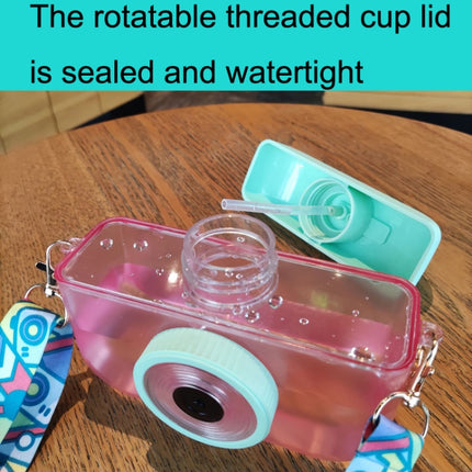 Camera Plastic Cup Children Straw Juice Cup Travel Leisure Water Cup, Pink, Blue, Purple, Yellow - DealBuddy