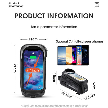 WEST BIKING Bicycle Front Bag TPU  Hard Shell Riding Front Beam Bag - DealBuddy