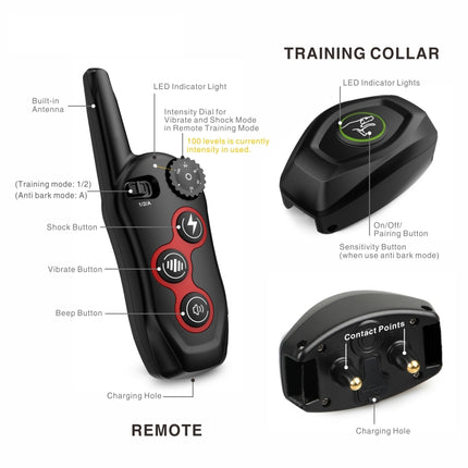 Remote Control Trainer Dog Collar Automatic Barking Stopper, 1 Drag 1 Red, 1 Drag 1 Black, 1 Drag 1 Orange, 1 Drag 2 Red+Orange - DealBuddy