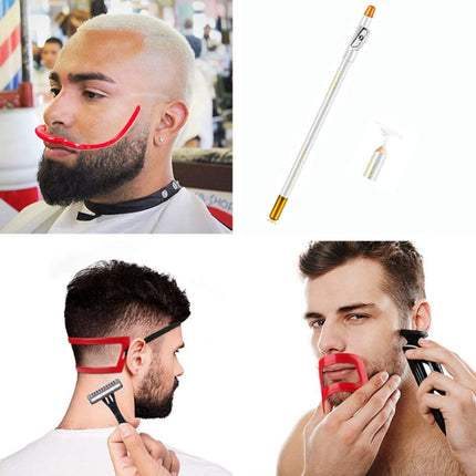 2 Sets Beard Styling Board Shaving Barber Tools, Style:, Shape Ruler+Pen, Shape Ruler+Pen+Bearded Model, Shape Ruler x 2+Pen+Bearded Model - DealBuddy