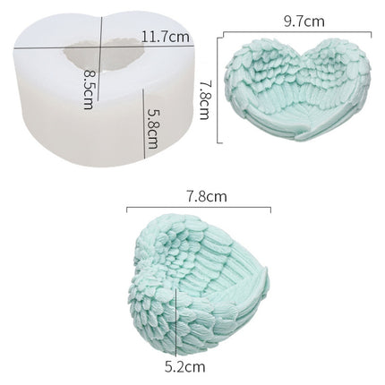Heart Shaped Angel Wings Silicone Mold Baking Ice Cream Candle Aromatherapy Mold, L, S - DealBuddy