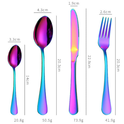 4PCS/Set Stainless Steel Western Steak Fork Spoon Knife Set, True Color, Golden, Rose Gold, Colorful, Black - DealBuddy