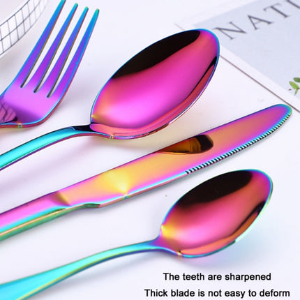 4PCS/Set Stainless Steel Western Steak Fork Spoon Knife Set, True Color, Golden, Rose Gold, Colorful, Black - DealBuddy