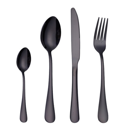 4PCS/Set Stainless Steel Western Steak Fork Spoon Knife Set, True Color, Golden, Rose Gold, Colorful, Black - DealBuddy