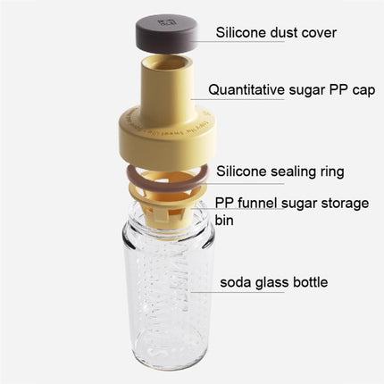 Quantitative Sugar Control Bottle Sugar Jar Dust-proof Sealed Seasoning Bottle With Lid, White, Green, Orange, Yellow - DealBuddy