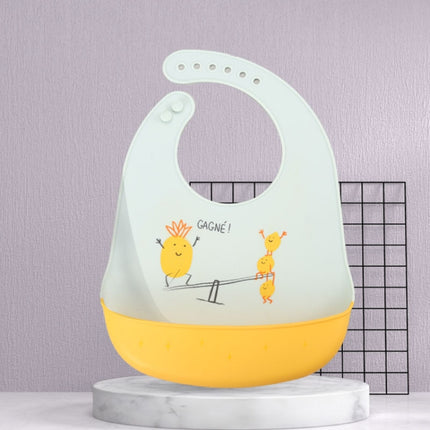 Baby Oil Spray Waterproof Silicone Bib Ultra-thin Saliva Towel, Pattern: