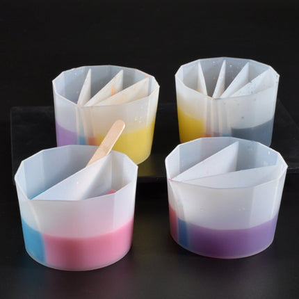 2 PCS DIY Crystal Epoxy Color Separation Cup Silicone Toning Cup, Style: