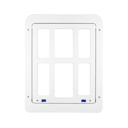 Pet Plaid Door For Screen Window Door Hole With Automatic Closure Lockable, 34cmx 44cm White - DealBuddy