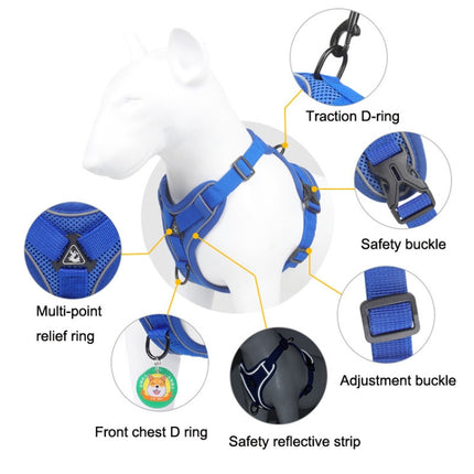 HT-864 Pet Traction Rope Reflective Breathable Dog Chest Strap Vest, Size:, S, M, L, XL - DealBuddy