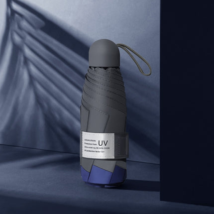 LY-0621 Five-Fold Six-bone Umbrella Simple Black Glue Sunscreen Umbrella