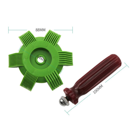 2 PCS Air Conditioner Blade Condenser Cleaning Fin Comb Brush, Green, White - DealBuddy
