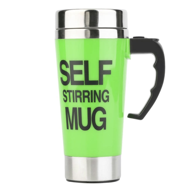 FX-589 400ml 304 Stainless Steel Automatic Stirring Coffee Cup, Green, White, Red, Yllow, Black, Blue - DealBuddy