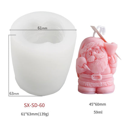 DIY Christmas Candle Aromatherapy Gypsum Silicone Mold, Shape: