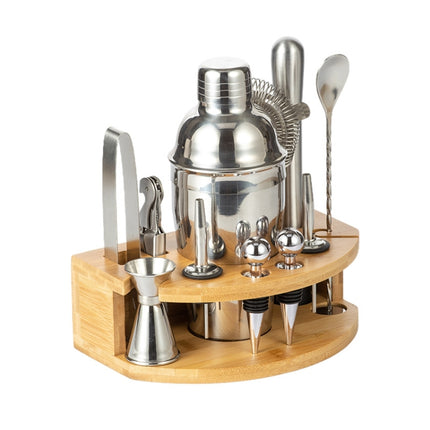 BY-F12 Semicircle Wooden Base Bar Shaker Set, Spec:, 350ml, 550ml, 700ml, 750ml - DealBuddy
