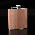 6oz Wood Leather Hip Flask Stainless Steel Whiskey Wine Alcohol Flagon, Style 1, Style 2, Style 3, Style 4, Style 5 - DealBuddy