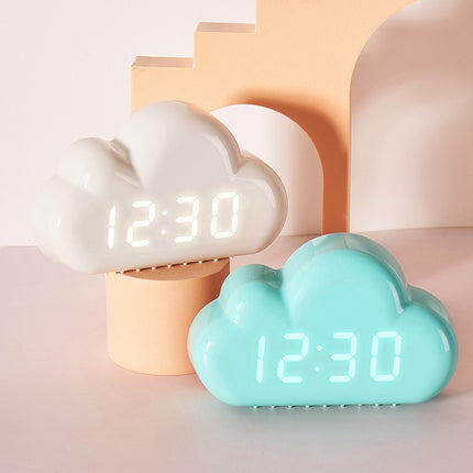 1966 Cute Cloud Shape Voice-activated LED Bedside Alarm Clock