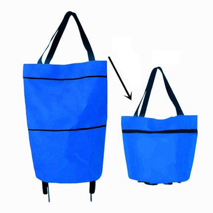 Portable Shopping Cart Foldable Tote With Wheels