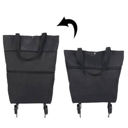Portable Shopping Cart Foldable Tote With Wheels