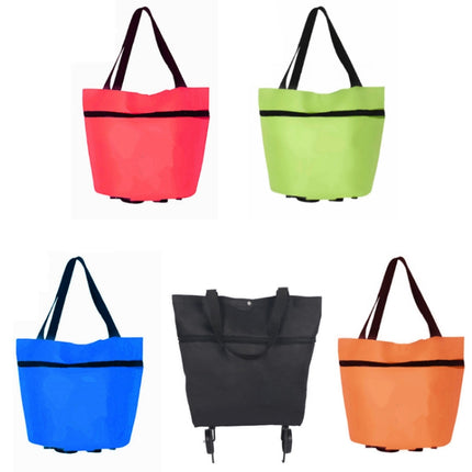 Portable Shopping Cart Foldable Tote With Wheels