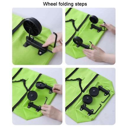 Portable Shopping Cart Foldable Tote With Wheels