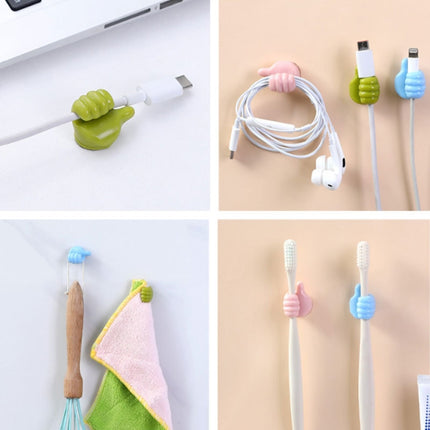 10 PCS Non-punching And Non-marking Adhesive Thumb Hook Cable Organizer
