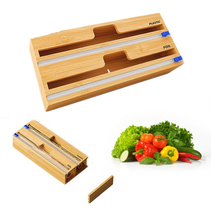 Aluminum Foil Wrap Dispenser Wood Storage Box for Kitchen Drawer,Style: - DealBuddy
