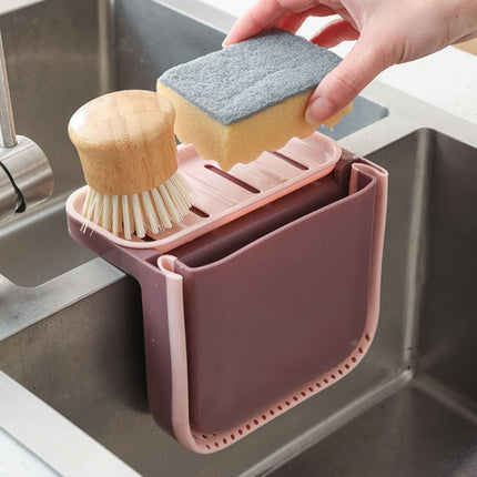 Kitchen Sink Telescopic Drain Basket Sucker Hanging Trash Can
